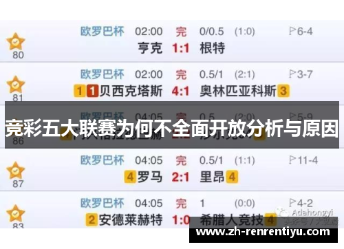 竞彩五大联赛为何不全面开放分析与原因